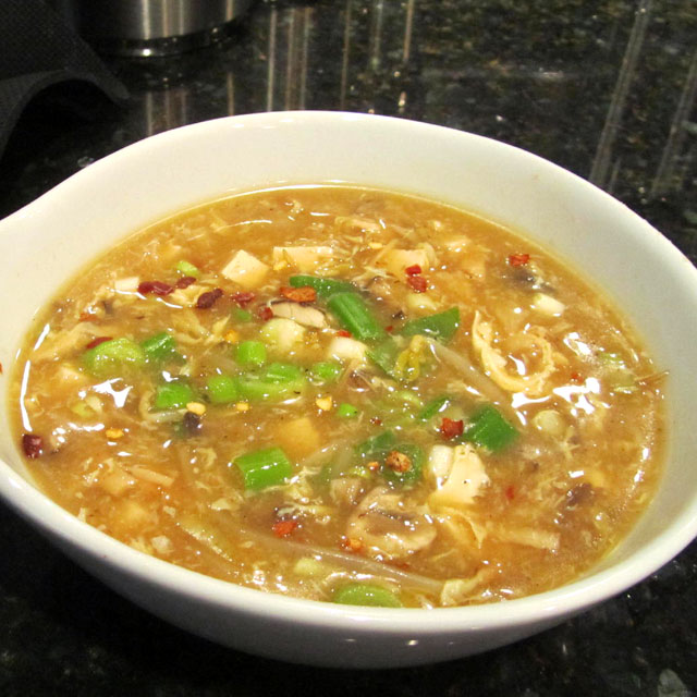 A bowl of hot and sour soup