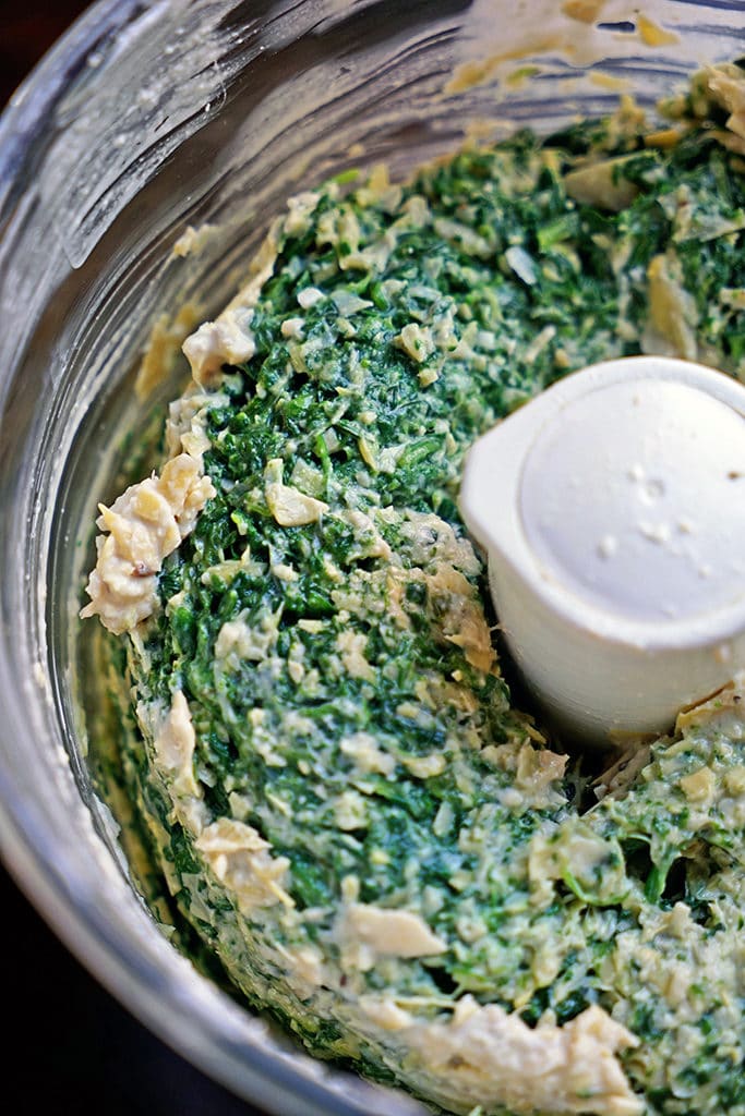 spinach and cheese in food processor