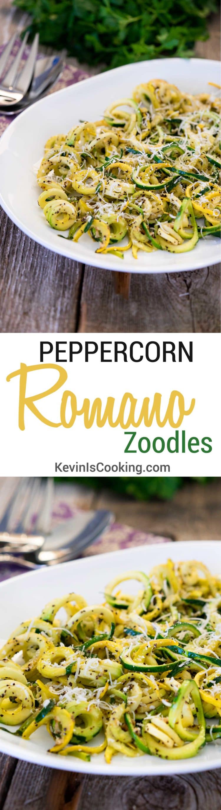 Peppercorn Romano Zoodles. www.keviniscooking.com