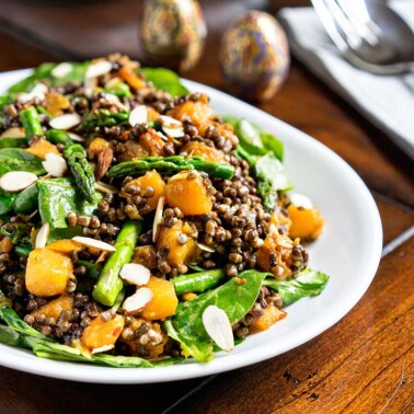 Cold Lentil Salad with Butternut Squash and Asparagus. www.keviniscooking.com