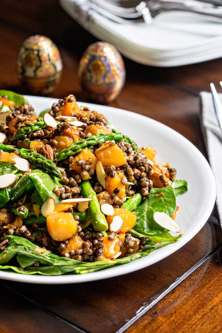 Cold Lentil Salad with Butternut Squash and Asparagus. www.keviniscooking.com