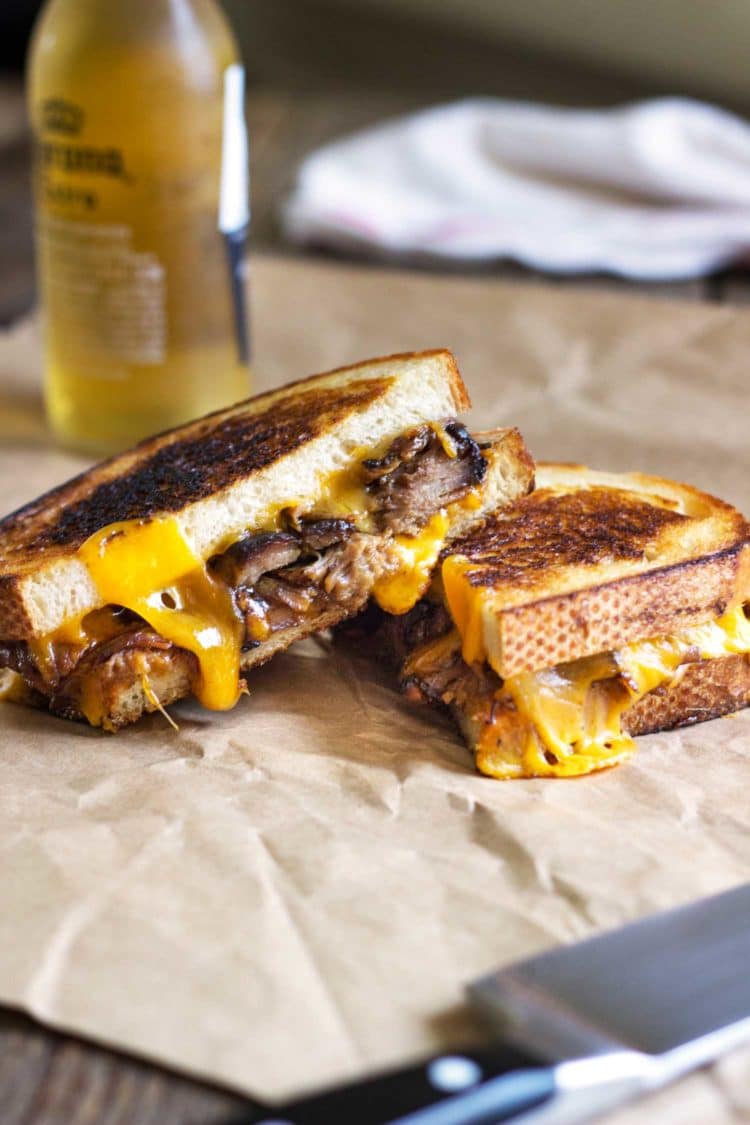 Pulled Pork Grilled Cheese Sandwiches