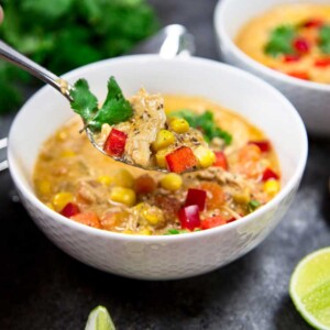 My Instant Pot Tex Mex Chicken Corn Soup is loaded with on hand pantry items, shredded chicken, lots of corn, green chilis and warm spices to fill you up. keviniscooking.com