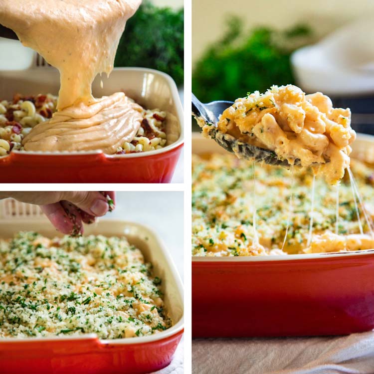step photos for Bacon Mac and Cheese Casserole