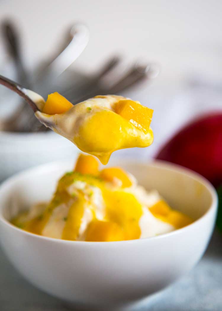 This No Churn Mango Ice Cream has a secret flavor weapon and it's Tabasco's Habanero Sauce, just one teaspoon, and it delivers the most wonderful accent. keviniscooking.com