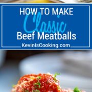 Classic Beef Meatballs. Round, tender, juicy, not dried out and packed with flavor. Mine use ground beef, are light in breadcrumbs, get added fat from ricotta cheese and are seasoned beautifully with red pepper flakes and ground fennel.