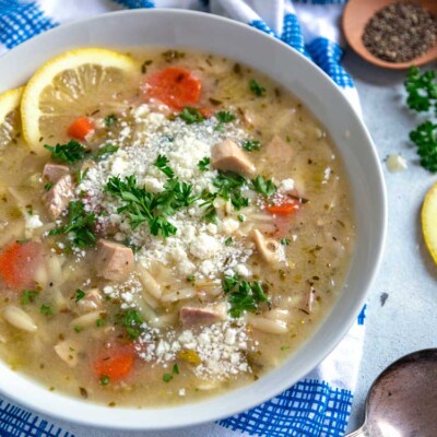 Greek Chicken Orzo Soup