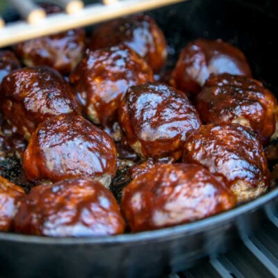 Smoked Meatballs with BBQ Sauce