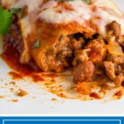 titled image (and shown) Ground Beef Enchiladas