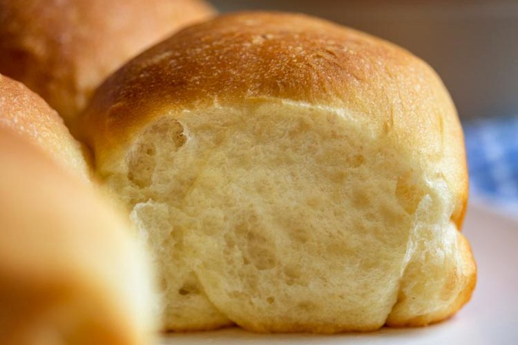 A close up of bread on a plate