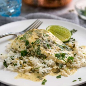 Clean, light and beautifully baked halibut infused with Thai green curry, coconut milk and lime is just the thing to eat over coconut infused steamed rice!