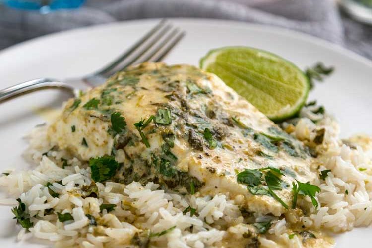 Clean, light and beautifully baked halibut infused with Thai green curry, coconut milk and lime is just the thing to eat over coconut infused steamed rice!
