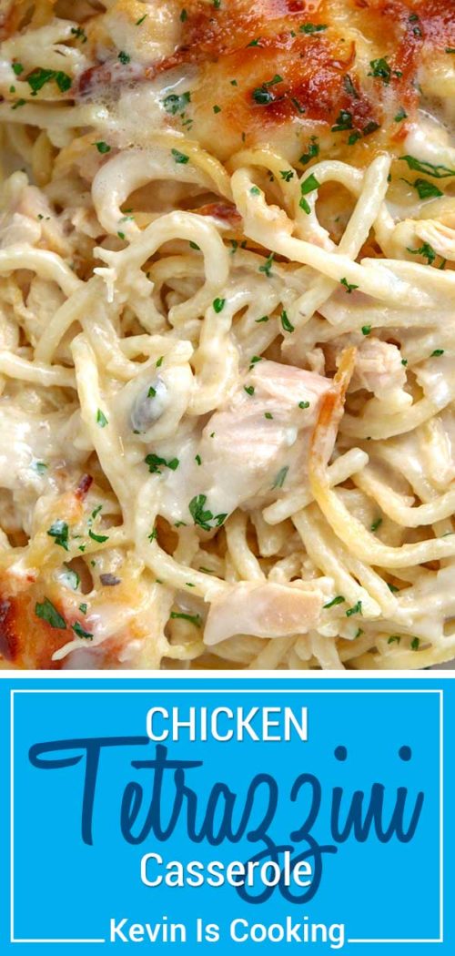 titled image of easy chicken tetrazzini