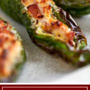 Shishito Peppers seem to be everywhere these days and while I do enjoy snacking on them blistered right out of a large cast-iron skillet then sprinkled with salt, these cream cheese and salami Stuffed Shishito Peppers are my favorite. #stuffed #cheese #shishito #peppers