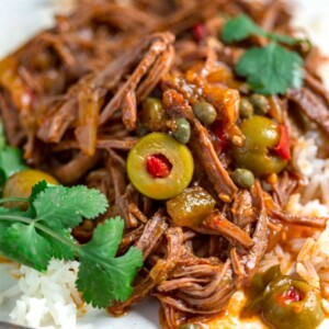 A plate of cuban ropa vieja