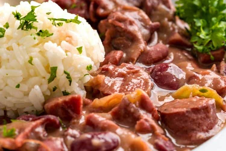close up of Southern Red Beans and Rice
