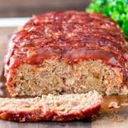 close up of BBQ Smoked Meatloaf