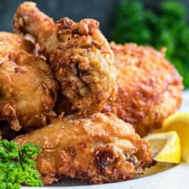close up: 4 pieces of buttermilk southern fried chicken