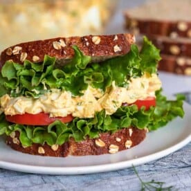 Classic Egg Salad sandwich close up