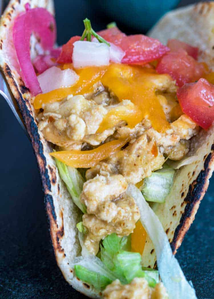 chicken taco with all the toppings