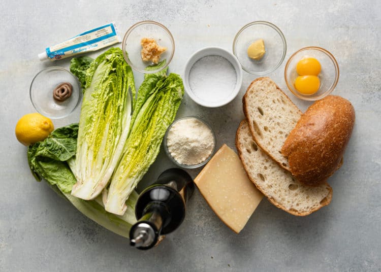 ingredients for recipe for Caesar salad