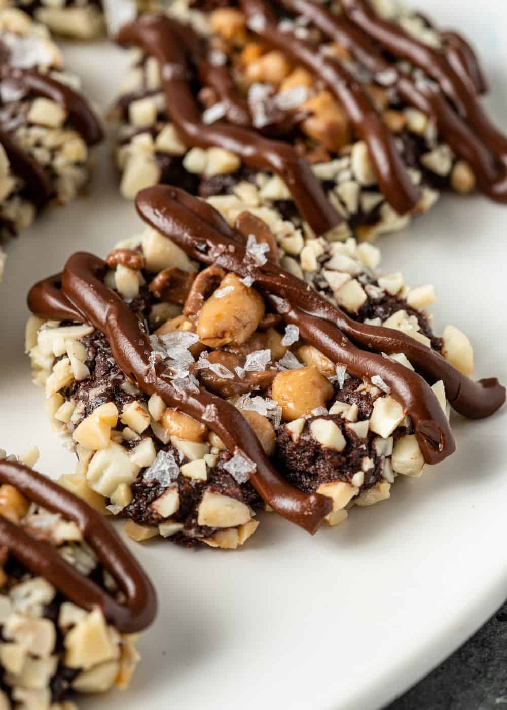 close up image of heath bar candy cookies