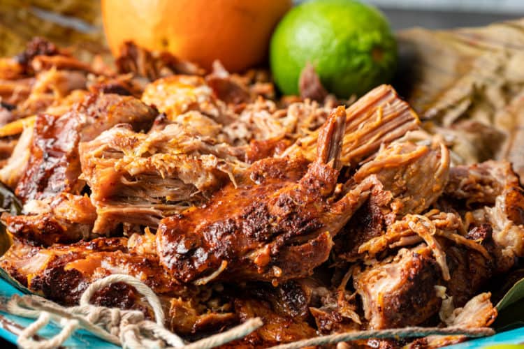 A platter of shredded yucatan Pork