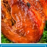 overhead photo of chipotle orange glazed spiral cut ham