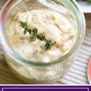 titled image: homemade cream of mushroom soup (condensed) in jar