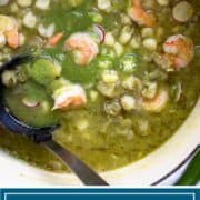 titled image of mexican shrimp soup in pot