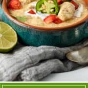 titled image of creamy chicken enchilada soup