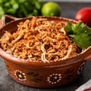 bowl of shredded instant pot mexican chicken