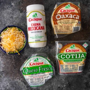 different Mexican cheese