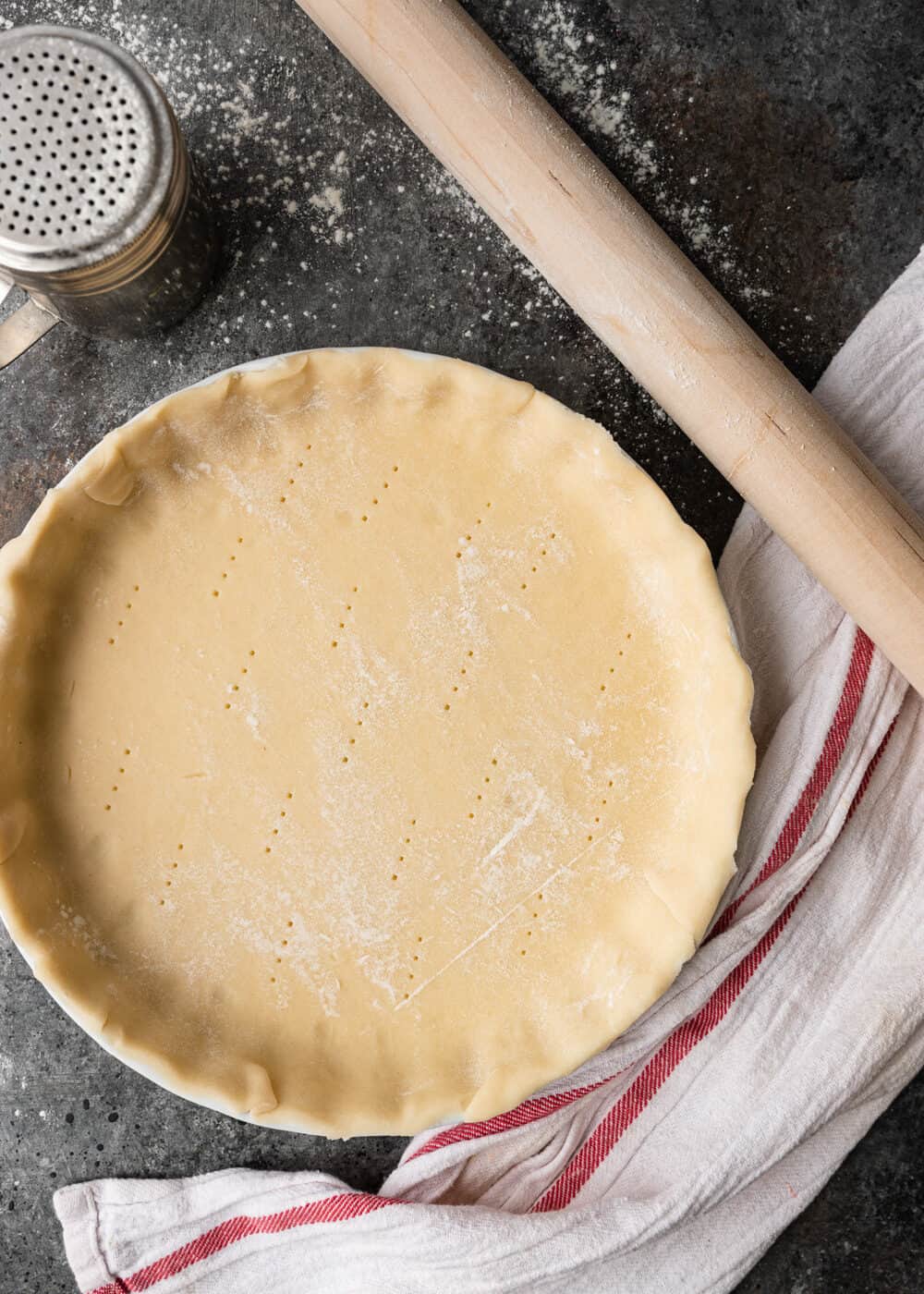 pie crust pressed into baking pan 