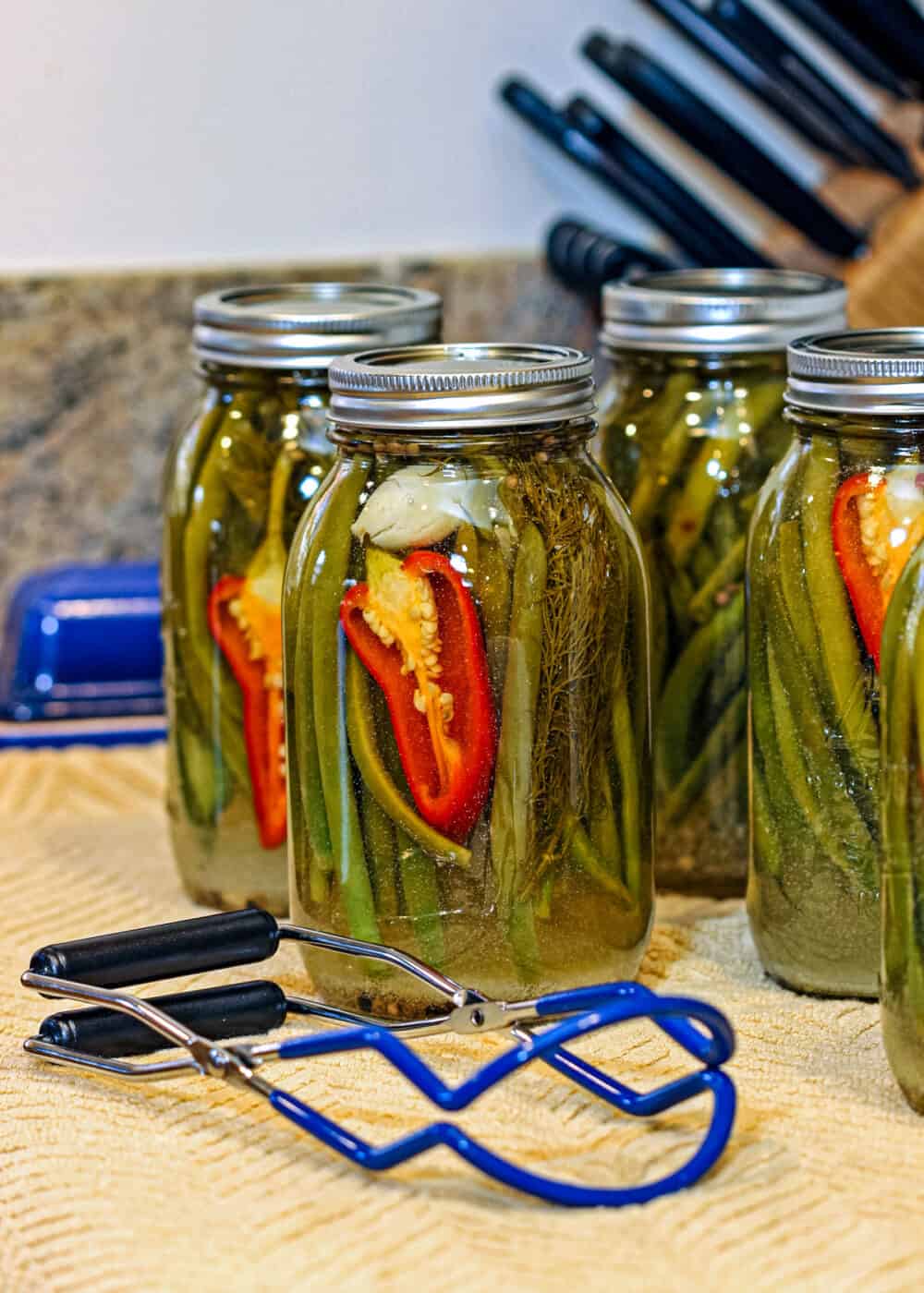 4 jars of dill pickled green beans