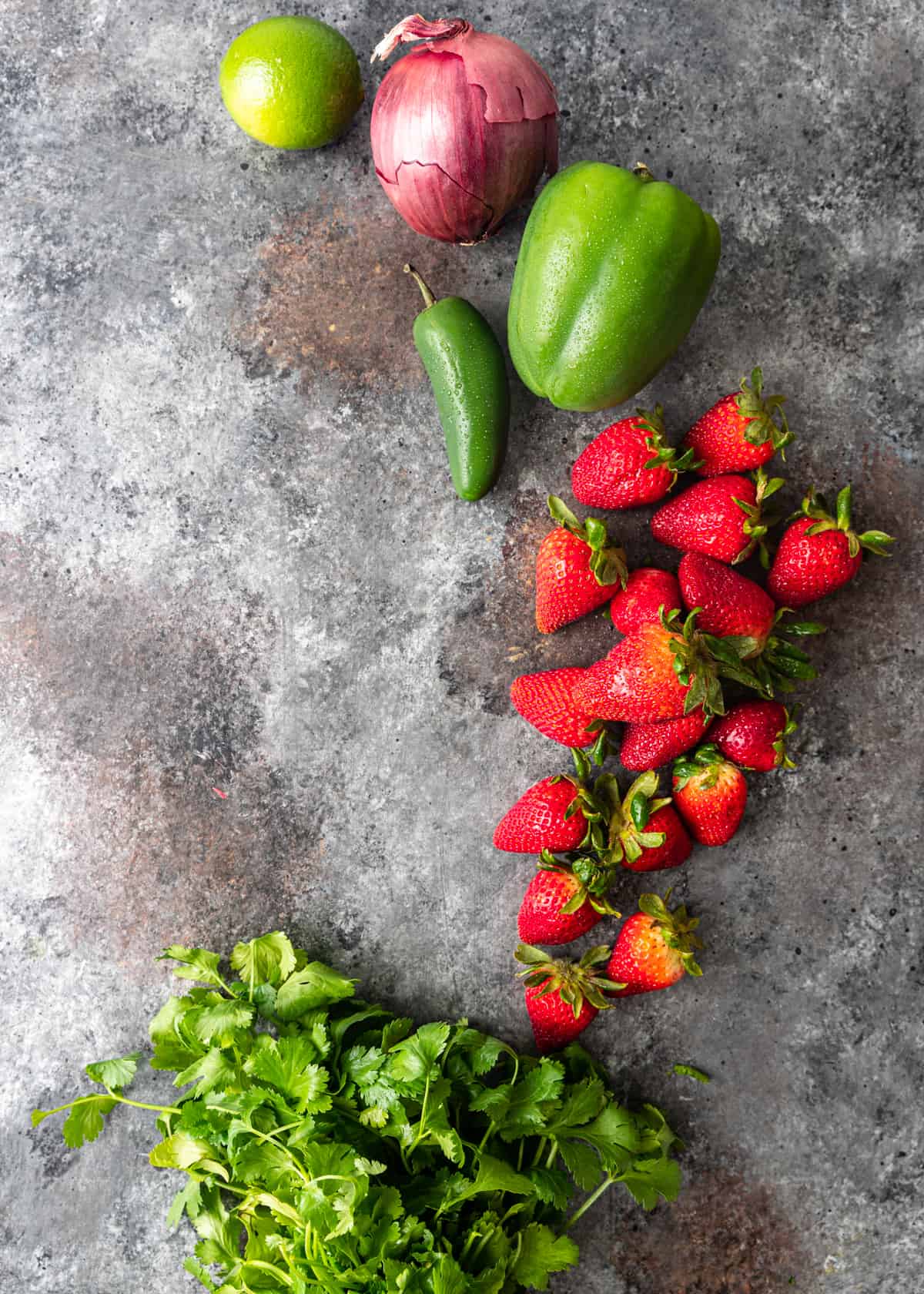 ingredients to make strawberry salsa