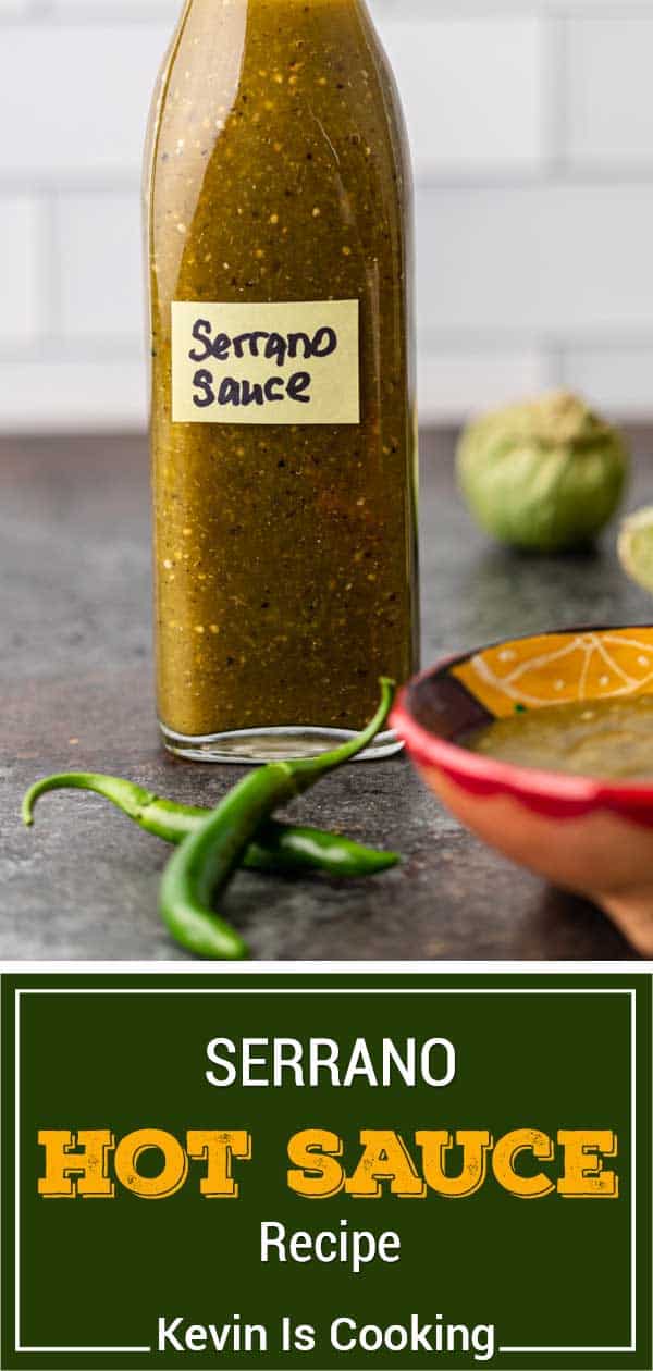 titled image (and shown): Serrano hot sauce recipe