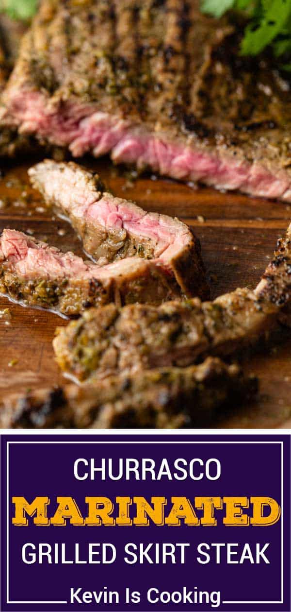 titled image (and shown): churrasco marinated grilled skirt steak