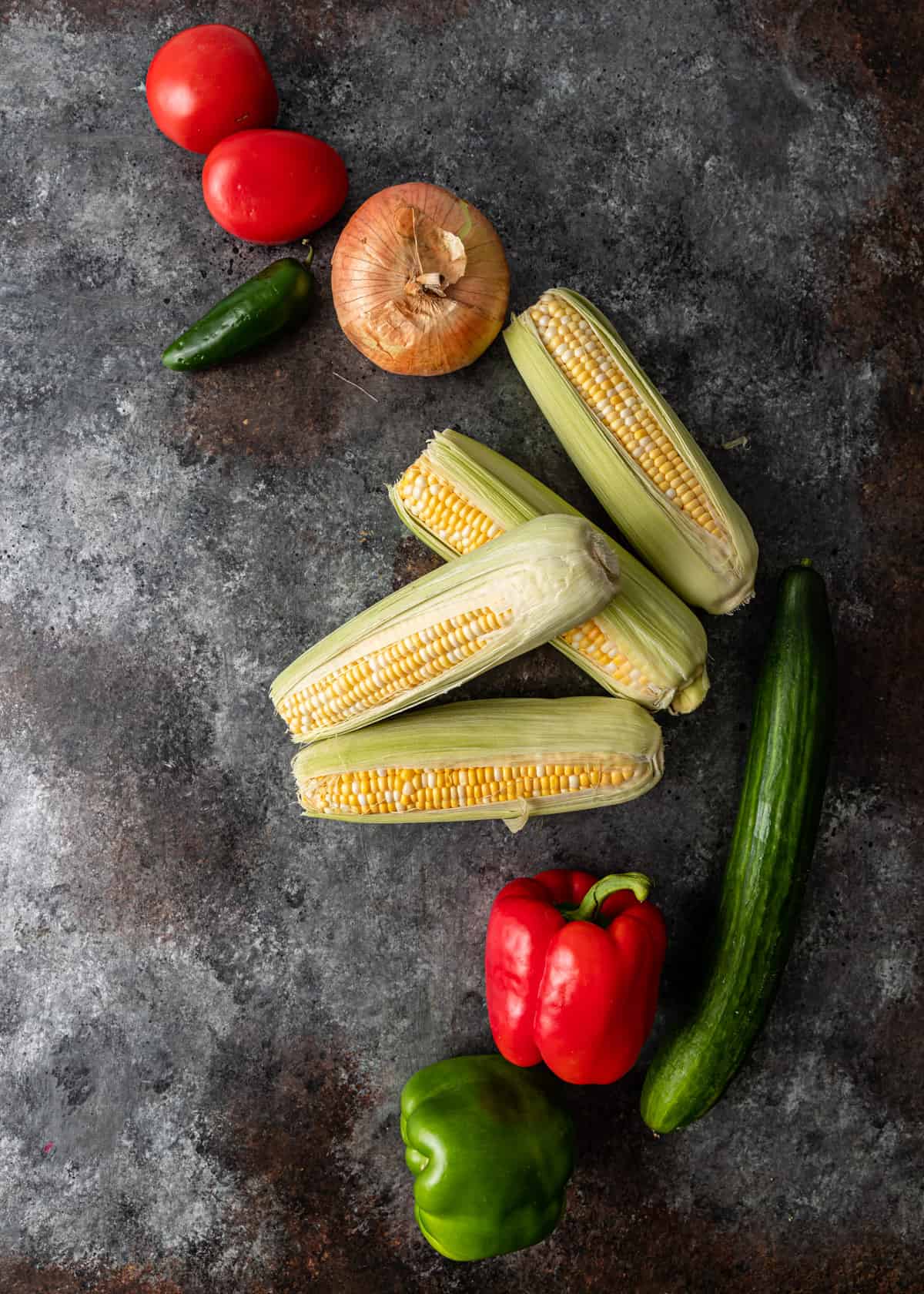 overhead: corn relish recipe ingredients